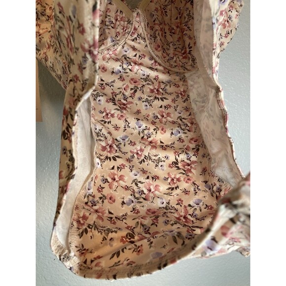 Womens Bodysuit Size L Pink Floral Underwire Adjustable Straps NWT Blashe - Picture 4 of 9